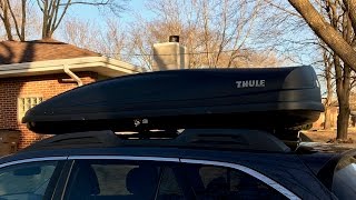 Thule Force XL Roof Cargo Carrier  Extended (from Subaru) Unboxing and Install