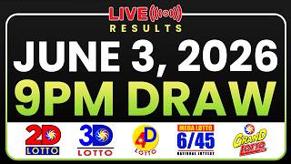  9pm Pcso Lotto Results Today June 3 2026  Swertres Ez2