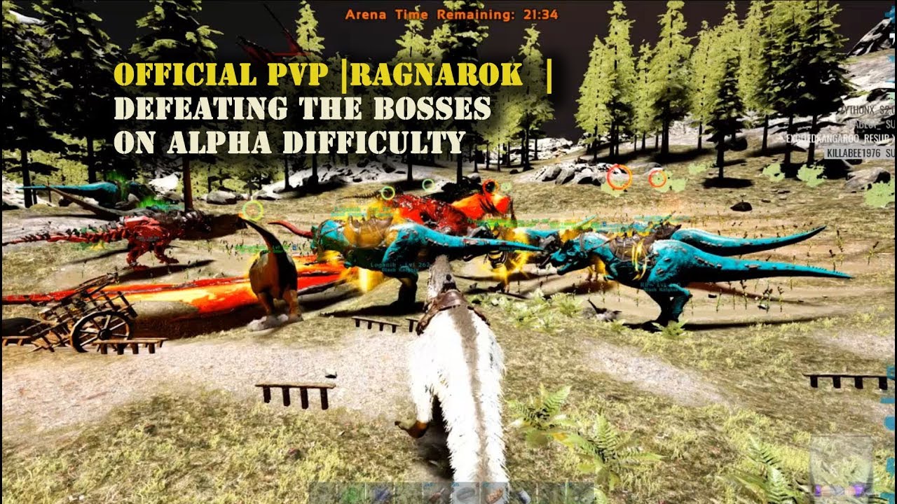 Ark Official PVP : Defeating the Ragnarok Bosses ( Alpha Difficulty ...