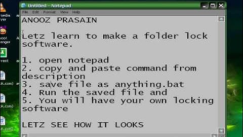 how to lock a folder using notepad