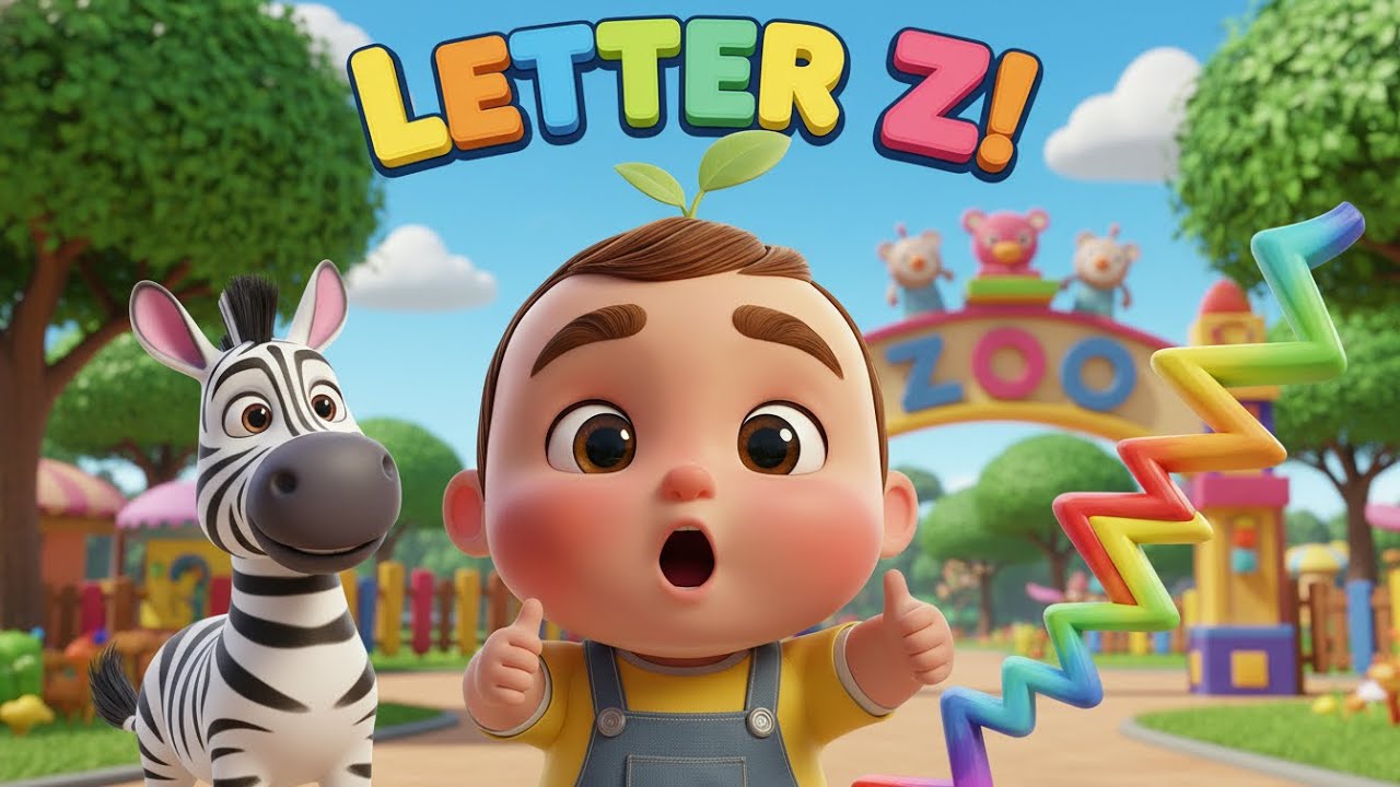 Learn Letter Z for Toddlers & Kids! 🦓🎨🦁 | Alphabet Phonics & Nursery Rhymes 🎵