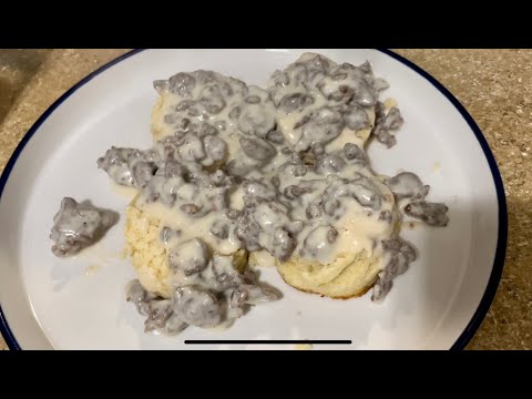 Homemade Biscuits and gravy with venison sausage!