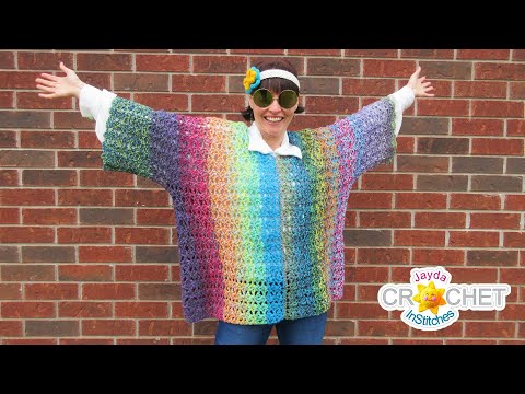 groovy-poncho-w/-sleeves-using-lion-brand-mandala-yarn---crochet-tutorial