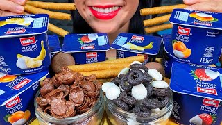 ASMR FRUIT YOGURT OREO & CHOCOLATE CEREALS MUKBANG MASSIVE Eating Sounds