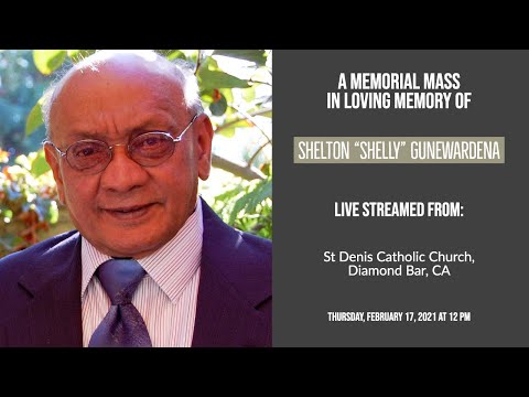 Memorial Mass in Remembrance of Shelton “Shelly” Gunewardena