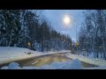 Dashcam drive in the snow