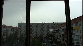 Thunderstorm/Гроза в Сургуте 14-07-2016. Архивное видео.