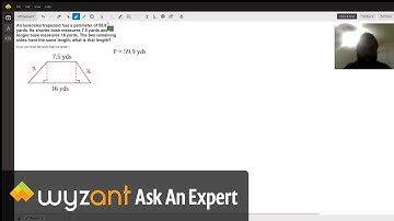 We must split the trapezoid into two triangles and a square to find the length of the slant side.