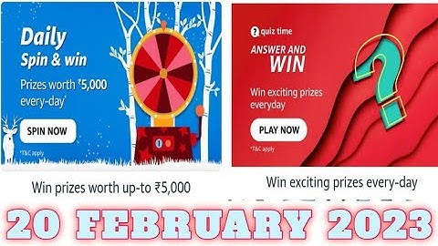 Amazon Funzone Quiz Answers Today|20 February 2023|@DailyQuizTime