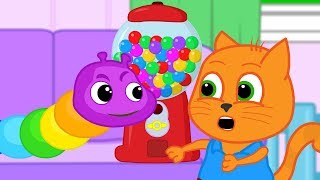 Cats Family In English - Oruga Large Gumball Machine Cartoon For Kids