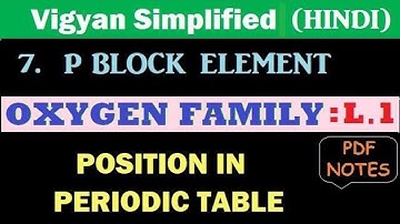chapter 7: P block elements(O family) part 1/class 12/chemistry hindi medium