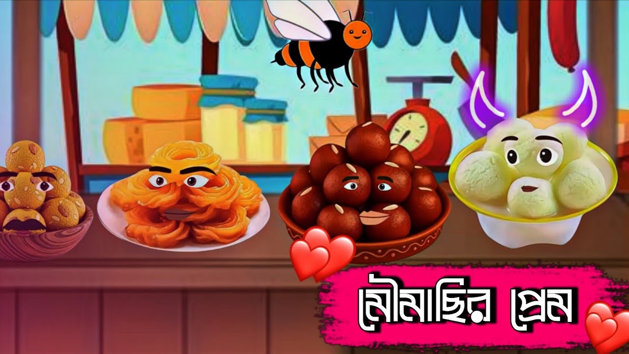 মৌমাছির প্রেম | Moumachir Prem | Bengali Funny Cartoon Video | Mojar Cartoon