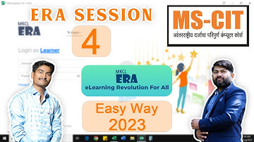 ERA SESSION 4 - 2023 | MKCL ERA 2023 ERA IT AWARNESS  MSCIT |  TECHNICAL SHUBZ