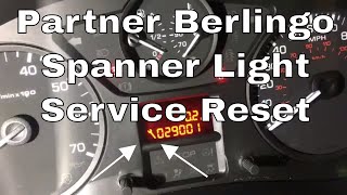 How To Reset The Service Indicator Light On A Peugeot Partner Citroen Berlingo Hdi Spanner Light - Youtube