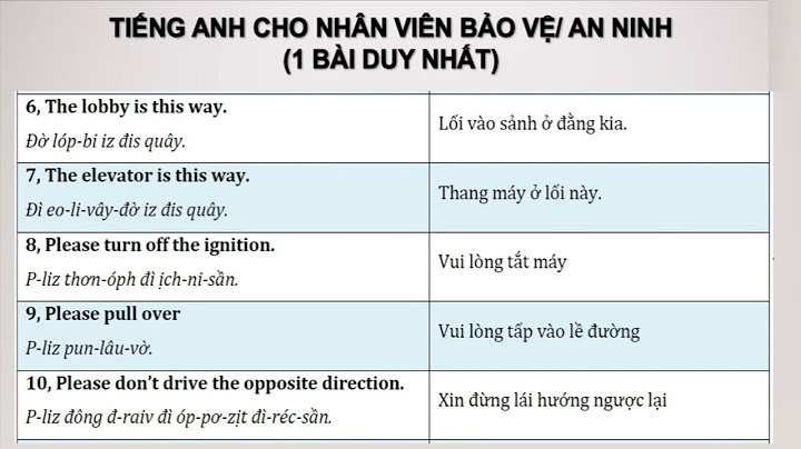 Nhân viên an ninh trong tiếng anh là gì