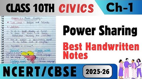 Power Sharing Notes || Class 10 Civics Chapter 1 || Academic Edu
