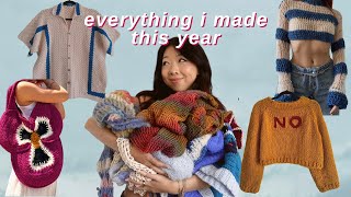 trying on everything i crocheted & knit this year