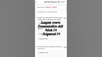 Swayam Communication Skill Week 04|Answerkey Jun 2025|#swayamcourses #communicationskills#answerkey