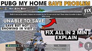 Pubg home building save problem || Unable to save as the number || Home Building Save Issue fix