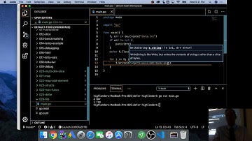 create a file, open a file golang