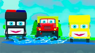 Rain Rain Go Away | Come Again Another Day | Nursery Rhymes & Kids Songs | Baby Trucks For Children