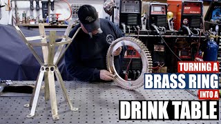 Brass Ring Gear Drink Table | JIMBO'S GARAGE