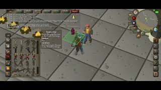 OSRS / Beginner Emote clue [ Bow to Brugsen Bursen At the grande exchange ] use bow emote.