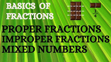 BASICS OF FRACTIONS - Proper Fraction, Improper Fraction & Mixed Numbers , Numerator and Denominator