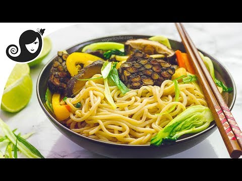 Low Carb Spaghetti Stir-fry with Tempeh in Hoisin Sauce | #nuPasta