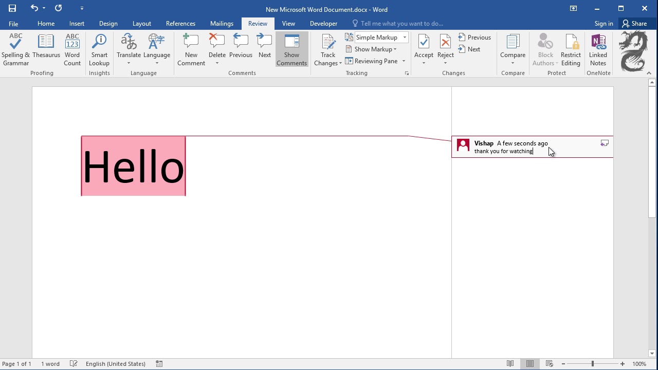 How to delete a comment in Word YouTube