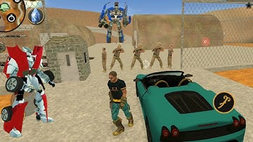 Vegas Crime Simulator (Vegas Hero on Army Base) Red Boss Car Robot - Android Gameplay HD