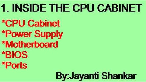 1. Inside the CPU cabinet | Class 5th | CBSE