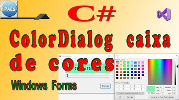 C#, caixa de cores ColorDialog. C Sharp Windows Forms Visual Studio 2019