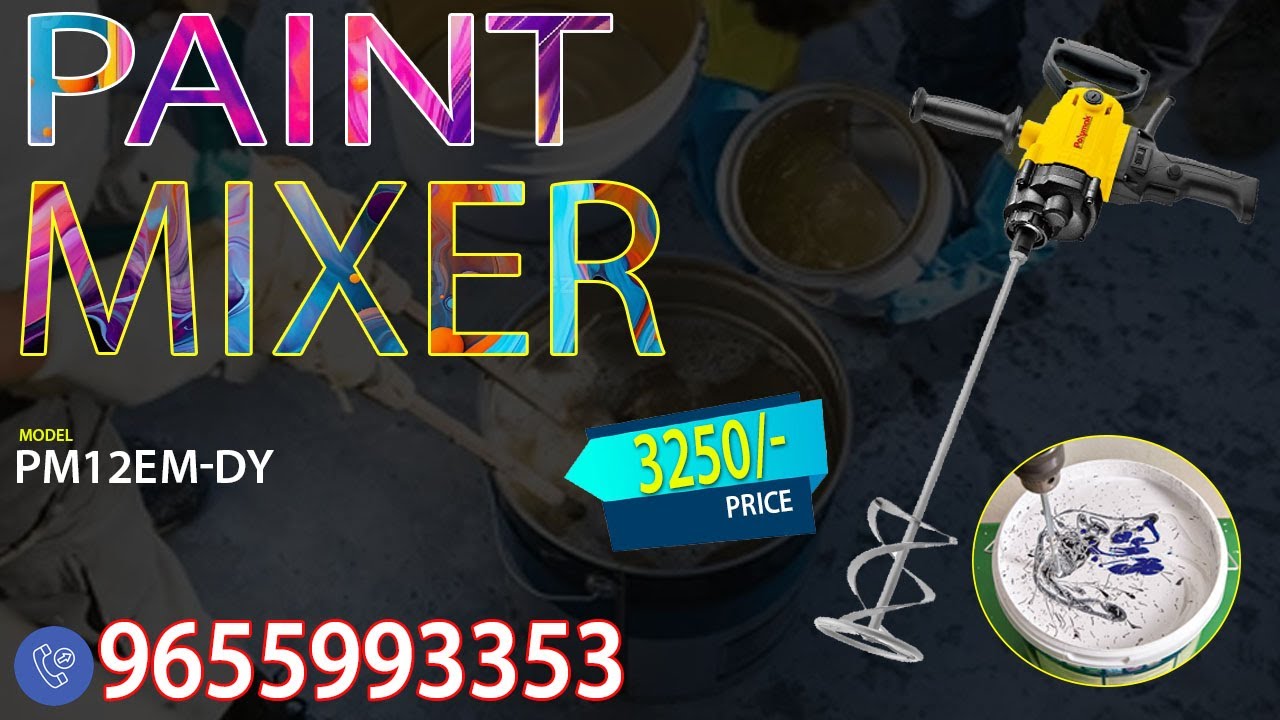 Polymak Paint Mixer PM12EM-DY The Must-Have Tool for Quick and Easy Paint Mixing 