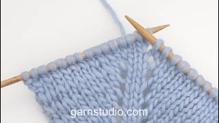 How to inc 1 st by working yarn over x 2, on each side of stocking sts and leaving a small hole