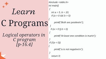 C Program Tutorial: Logical operators( AND(&&),OR(||) and not (!) Operators) [part_16.4]