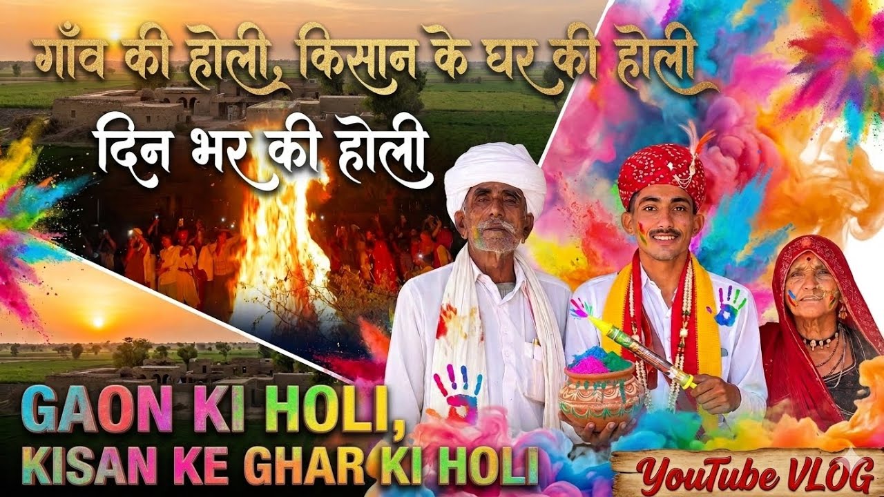 होली के दिन का सुबह से शाम तक का पूरा वीडियो A to Z || गाँव की होली || किसानो के घर की होली 