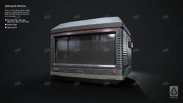 Cyberpunk Monitor Prop Low Poly PBR UE Textures