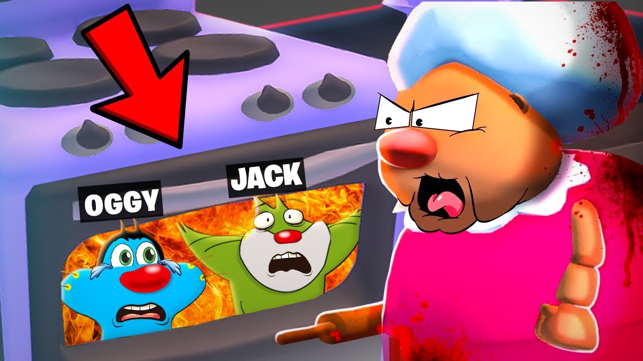 Roblox Grandpa Caught Oggy In Her Trap With Jack In Escape The Grandma
