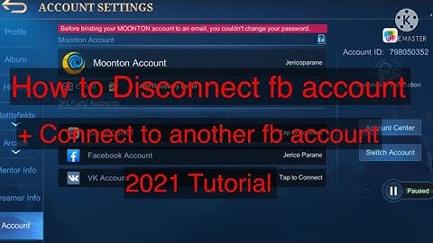 How to disconnect fb account in mobile legend 2021 tutorial