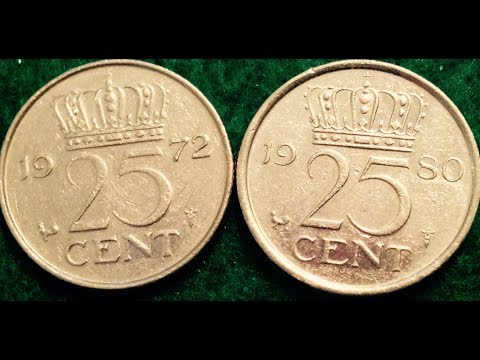 1972 U0026 1980 Netherlands 25 Cent Coins