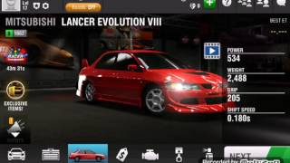 Racing rivals : Mitsubishi Lancer evolution VII max setup tutorial