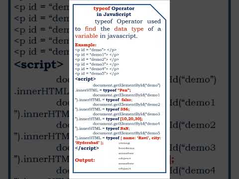 typeof operator in JavaScript #coding #class #aspnet #programminglanguage #developer #education