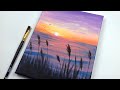 Ocean Sunset | Acrylic Painting for Beginners Step by Step Easy