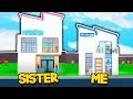 SISTER vs BROTHER BLOXBURG 5X5 HOUSE BUILD OFF (Roblox)