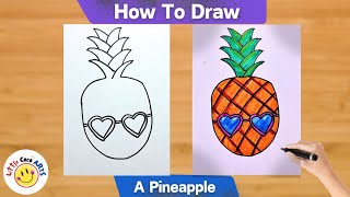 How To Draw A Funny Summer Pineapple
