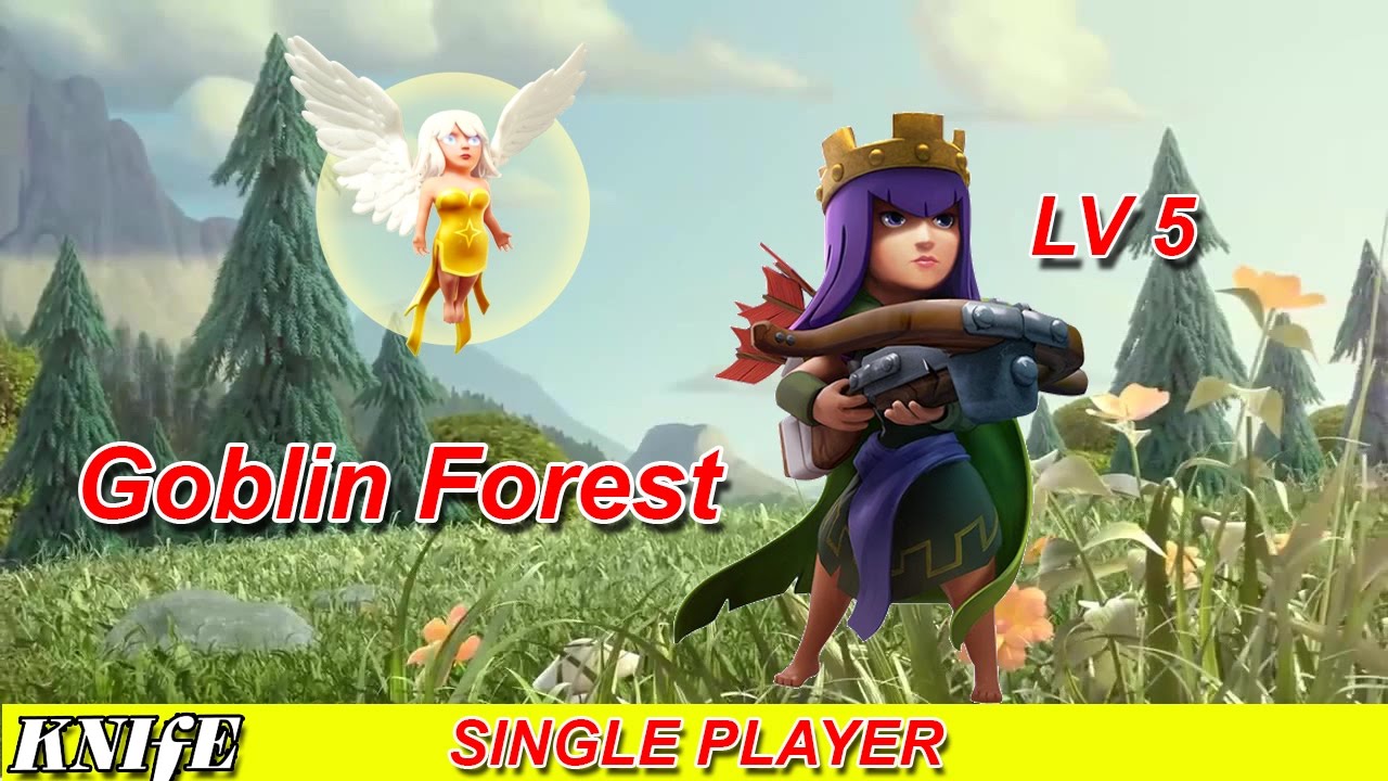 clash of clan GOBLIN FOREST with SUPER QUEEN strategy part