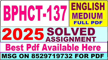 BPHCT 137 solved assignment 2025 || bphct 137 solved assignment 2025 in English || ignou bphct137