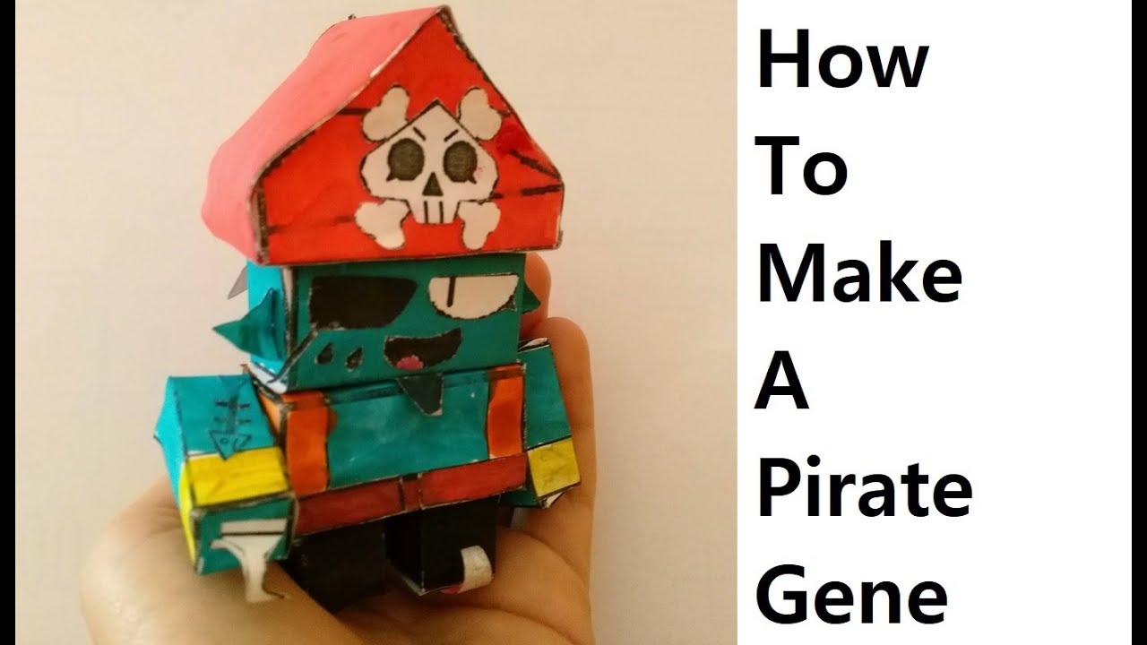 How to make a paper Pirate Gene ( Brawl Stars ) Papercraft toy. Easy to ...