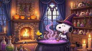 (No Ads) Snoopy’s Magical Halloween Potion Night 🎃🔮 Cozy Halloween Jazz for Relax, Study & Sleep